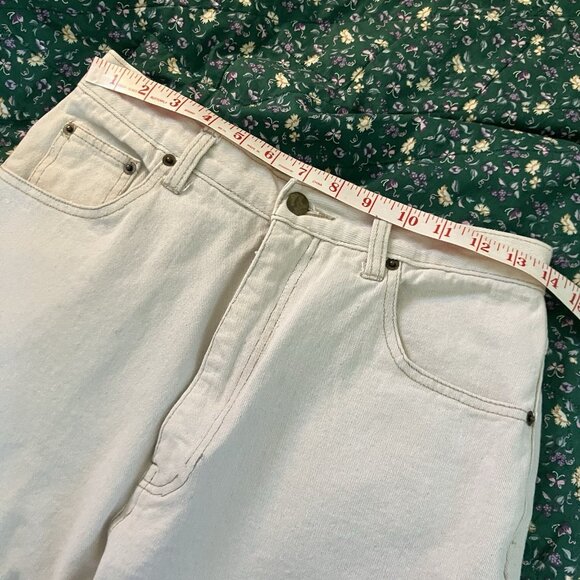 Vintage Spirit Denim Mom Jeans Womens High Rise Off White 90s Neutral Minimalist - Picture 6 of 9